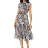 Steve Madden Orange Blossom Printed Chiffon Dress